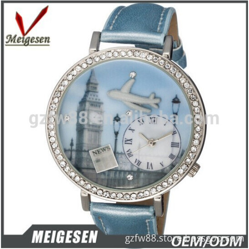 Fashion quartz movement diamonds alloy lady watch